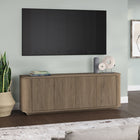Hudson&Canal - Meuble TV Canton pour téléviseurs jusqu'à 75 pouces - Chêne gris vieilli-Caractéristiques assemblage facile