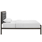 Modway - Mia Tissu Lit simple, Brun Gris-9