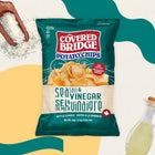 Covered Bridge - Potato Chips Sel de Mer & Vinaigre Cuites a la Marmite - 60g - Paquet de 24-Zero gras trans