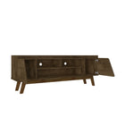 Manhattan Comfort - Meuble TV Marcus 62,99 po style Mid-Century Modern - Brun Rustique-Comprend 5 étagères fixes