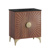 Modway - Daylight 30" Vanette de salle de bain - Noyer noir-Armoire de toilette moderne pour salle de bain