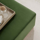 Modway - Tilden Grand velours de performance carré de 28 pouces Rembourré Ottoman - Moss Green Natural-Glissements au pied sans marquer