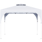Outsunny - Auvent pliant 10 pi l x 10 pi L avec toit ventilé à 2 niveaux et sac de transport, blanc-Idéal pour les mariages, les fêtes en plein air et plus encore
