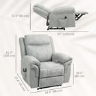 HOMCOM - Fauteuil inclinable manuel avec massage par vibration et poches latérales - gris-Système de ressorts ensachés avec ressorts serpentins et bandes élastiques pour plus d'élasticité et de rebond 