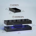 HOMCOM - Table basse à finition brillante avec éclairage LED réglable - noir brillant-Deux tiroirs à glissement fluide aident à réduire le désordre dans le salon
