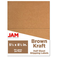JAM Paper Étiquettes expédition, demi-feuilles, 5,5 x 8,5 po, brun kraft, 50/paquet-Étiquettes d’expédition