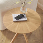 Modway - Crossroads Rond 24 po Bois Table d’appoint - Chêne-Base unique qui s’intersecte