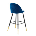 Modway - Cordial Performance Velvet Tabourets de bar - Marine - Ensemble de 2-Assemblée requise