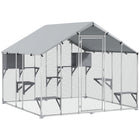 PawHut - Enclos pour chat d’extérieur extra large avec housse imperméable - 94,5 po L x 76 po l x 76,8 po H-Une surface spacieuse de 49 pi² (4,56 ㎡) accueille confortablement cinq chats et une chaise longue 
