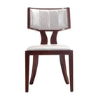 Manhattan Comfort - Lot de 2 chaises de salle à manger traditionnelles Pulitzer 46 cm, revêtement similicuir, argent et noyer-Design iconique Klismos