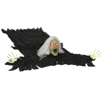 Outsunny - Zombie rampant animé d'Halloween 72" - accessoires de fête-Une vieille dame zombie grandeur nature en position rampante ajoute à l'effroi d'Halloween 
