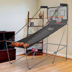 Homcom - Double Shots Système De Basketball Arcade Pliable Pour Deux Joueurs-Buzzers électroniques et effets sonores pour créer une ambiance arcade amusante  