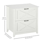 Vinsetto - Armoire de classement verticale avec barres suspendues pour format A4 pour bureau à domicile - blanc-Le design de style ferme s’harmonise avec votre espace et apporte de la cohésion à votre bureau 