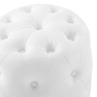 Modway - Amour Ronde à boutons touffés Imitation cuir Ottoman - Blanc-6