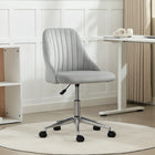 Vinsetto - Fauteuil de bureau vanité avec roulettes pivotantes - gris-Le tissu au toucher velours est doux et élégant