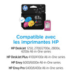 Cartouche d'encre d'origine HP 67XL trois couleurs-Rendement approximatif par cartouche: 200 pages