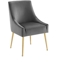 Modway - Discern Velours Performance Rembourré Chaise à manger - Gris-Salle à manger ou chaise d’accent