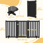 PawHut - Barrière pour chien 3 panneaux pliable avec pieds pour taille moyenne et inférieure - noir-Panneaux flexibles pouvant être disposés de différentes manières 