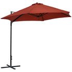 Outsunny - Parasol déporté 8,5 pi avec rotation à 360°, rouge vin-Le parasol déporté offre de l’ombre et vous protège du soleil
