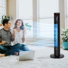 HOMCOM - Ventilateur tour autoportant 37,75 po H avec minuterie 3 vitesses et panneau à capteur LED - noir-Le mode Enfant éteint l'affichage LED si vous ne le contrôlez pas pendant 30 secondes, et vous pouvez également l'éteindre avec la télécommande 
