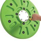 Learning Advantage - The Freckled Frog Whizzy Dizzy - Jouet assis et tournant-Conception à l'épreuve des enfants: Le haut de l'essieu métallique contient deux rainures qui s'emboîtent comme des pièces de puzzle dans le volant. La roue ne se desserrera pas ! Le boulon Allen (inclus) fixe davantage le volant à l'essieu.