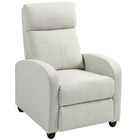 HOMCOM - Fauteuil inclinable push back avec assise rembourrée pour home cinéma - blanc crème-En appuyant sur le dossier, le fauteuil s’incline jusqu’à 135°, tout en relevant le repose-pieds