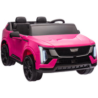 Qaba - Voiture RC à chevaucher 2 places 12V 10A Cadillac Escalade sous licence - rose-Voiture pour enfants Cadillac Escalade IQ 2025 sous licence, deux places, offre un espace de jeu généreux 