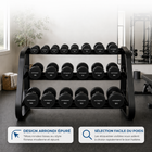 MotionGrey - Haltère  à poids fixe pour l’entraînement musculaire à domicile - 50 lb-Poids lb: 50