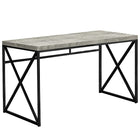 Monarch Specialties - Bureau d'ordinateur  I 7451, 48 po de longueur, style bois vieilli gris et métal noir-Dessus à l'allure de bois vieilli gris chic