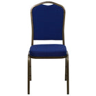 Flash Furniture – Chaise empilable HERCULES à dossier couronne, siège 2,5 po, doré avec tissu bleu marine (FDC01GV208)-Chaise de banquet multi-usages