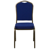 Flash Furniture – Chaise empilable HERCULES à dossier couronne, siège 2,5 po, doré avec tissu bleu marine (FDC01GV208)-Chaise de banquet multi-usages