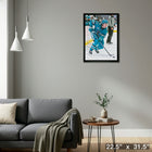 Macklin Celebrini San Jose Sharks - Toile encadree - 22" x 31"-Prêt à accrocher - livré entièrement assemblé