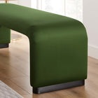 Modway - Koda Performance Velvet Banc long de la chute d’eau - Vert mousse noire-Rembourrage en mousse dense