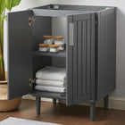 Modway - Augusta 24" Armoire de toilette de salle de bain (lavabo non inclus) - Gris-Capsules de pied non marquées