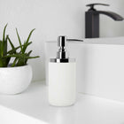 Umbra JUNIP - Pompe à savon liquide et gel hydroalcoolique 295ml, Chrome Blanc-Couleur du distributeur de savon/desinfectant : chrome/blanc