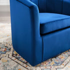 Modway - Prospect Performance Velvet Fauteuil pivotant - Marine-Base pivotante rotative