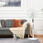 HOMCOM - Ventilateur sur pied 54 po H avec télécommande pour chambre - blanc-Dispose de 3 modes (Normal, Naturel, Sommeil) et 3 vitesses (Élevée, Moyenne, Basse) 
