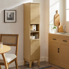Modway - Render Tall Narrow Armoire de rangement de salle de bain in Chêne-Glissières de plancher sans marquage