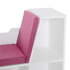 HOMCOM - Bibliothèque à 6 casiers avec coussin de siège - rose-Assemblage requis 