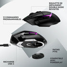 Logitech G502 X PLUS LIGHTSPEED Souris Gaming RVB Sans Fil - Noir-Mollette Double Mode Re-designée : Passez du roulement hyper rapide au mode précis et aux boutons gauche et droit pour deux contrôles personnalisables additionnels