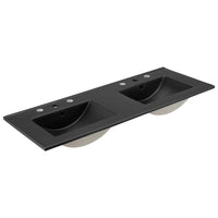 Modway - Cayman Bassin double 48" Lavabo de salle de bain in Noir-Lavabo de salle de bain double moderne de 48"