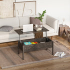 HOMCOM - Table basse moderne relevable 39 po avec compartiment de rangement caché - gris clair-Plateau spacieux et surélevé créant une zone de travail confortable