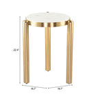 Zuo - Noan Table d’appoint - Blanc/Or-Garantie limitée de 3 ans