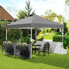 Outsunny - Tente auvent pliante 10 pi l x 10 pi L avec 2 demi-parois latérales - Gris foncé-Aération supérieure pour améliorer la circulation de l'air sous le toit