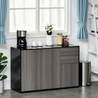 HOMCOM - Buffet latéral haute brillance 46,1 po L avec 2 tiroirs - gris et noir-Convient pour le salon, la salle à manger et le bureau 