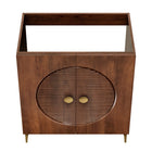 Modway - Vernon 30" Bois cannelé Armoire à vanité sans évier - Noyer-8