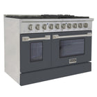 Kucht - 48 po Série KNG Cuisinière Pro Style au gaz propane - Acier inoxydable/Gris ciment-Dimensions du produit 27,75 po L x 48 po L x 36 po H