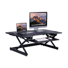 Rocelco - Support de bureau haut de gamme DADR-46 à hauteur réglable, 46 po, avec 4 AC et 2 USB - noir-Le plateau à clavier est suffisamment grand pour contenir un clavier ou un ordinateur portable et rétractable pour offrir une position ergonomique correcte, que vous soyez assis ou debout.