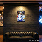 Doug Gilmour Toronto Maple Leafs Bloody Warrior sur toile - Toile encadree - 22" x 31"-Dimensions finales: 22.5x31.5