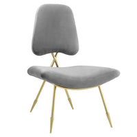 Modway - Ponder Performance Velvet Chaise longue - Gris-Chaise lounge du salon ou de la chambre
